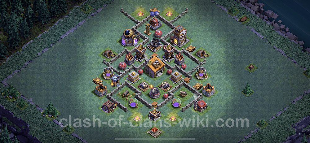 Best Builder Hall Level 6 Base with Link - Clash of Clans - BH6 Copy, #58