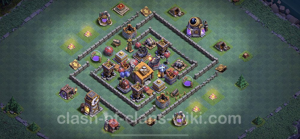 Unbeatable Builder Hall Level 6 Base with Link - Copy Design - BH6, #61