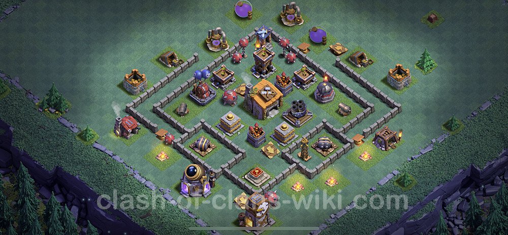 Best Builder Hall Level 6 Anti 2 Stars Base with Link - Copy Design - BH6, #63
