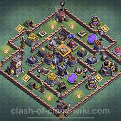 Best Builder Hall Level 7 Anti 3 Stars Base with Link - Copy Design - BH7, #36