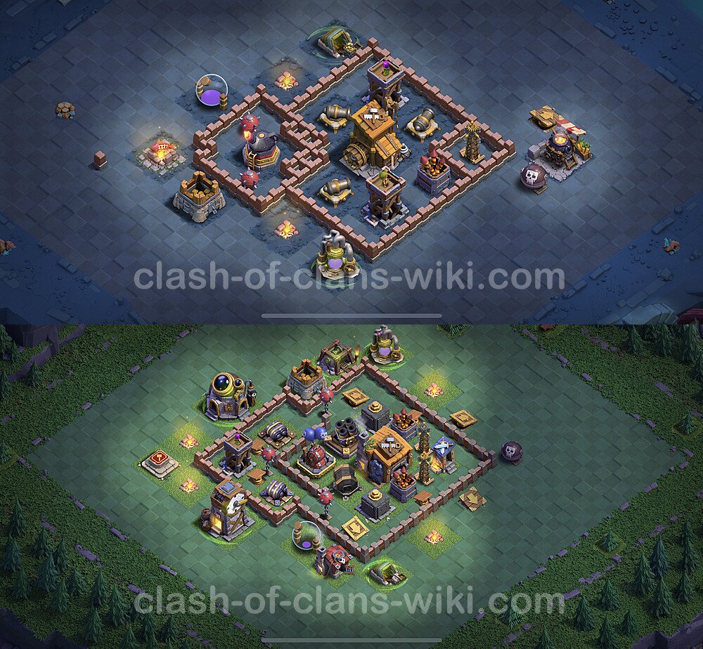 Best Builder Hall Level 7 Anti 3 Stars Base with Link - Copy Design 2023 - BH7, #114