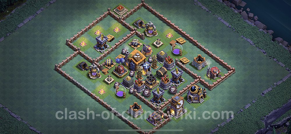 Diseño de aldea con Taller del Constructor nivel 7 Copiar - Perfecta COC Clash of Clans Base + Enlace, #12