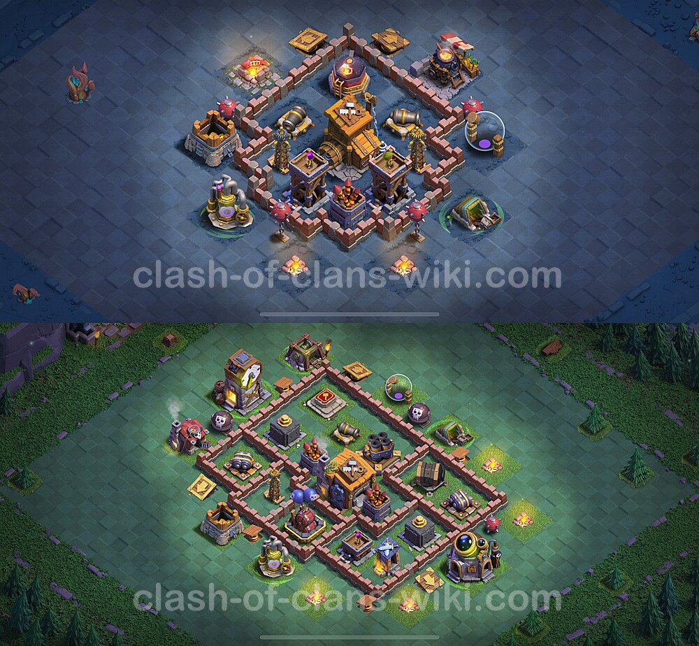 Gute Anti Alles Base Layout Meisterhütte Level 7 + Link - BH7 / MH7 Nachtdorf - COC Clash of Clans 2024, #167