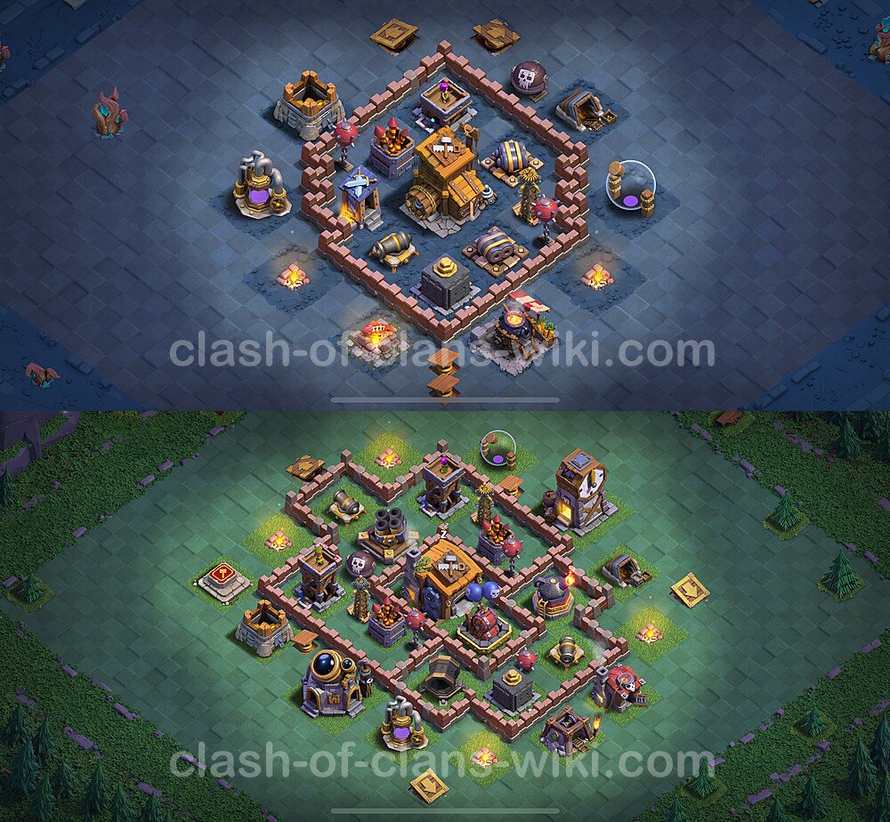 Gute Anti Alles Base Layout Meisterhütte Level 7 + Link - BH7 / MH7 Nachtdorf - COC Clash of Clans 2024, #169