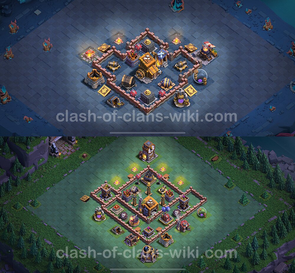 Gute Anti Alles Base Layout Meisterhütte Level 7 + Link - BH7 / MH7 Nachtdorf - COC Clash of Clans 2024, #170