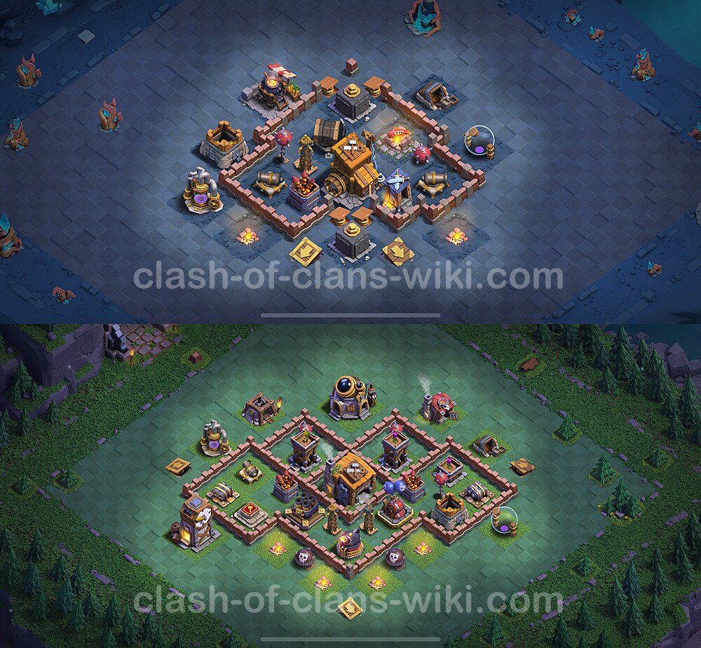 Gute Anti Alles Base Layout Meisterhütte Level 7 + Link - BH7 / MH7 Nachtdorf - COC Clash of Clans 2024, #172