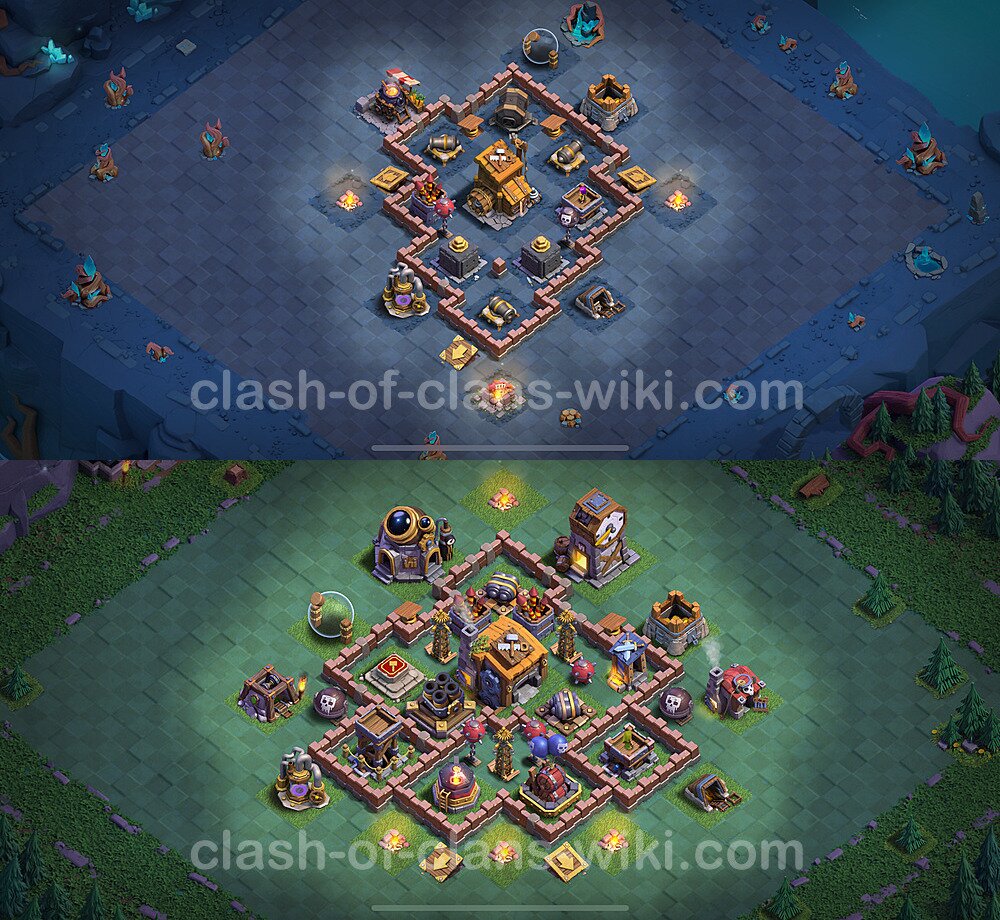 Best Builder Hall Level 7 Anti 2 Stars Base with Link - Copy Design 2025 - BH7, #173