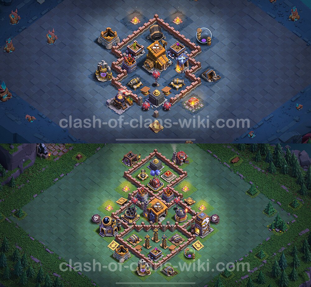 Gute Anti Alles Base Layout Meisterhütte Level 7 + Link - BH7 / MH7 Nachtdorf - COC Clash of Clans 2024, #175