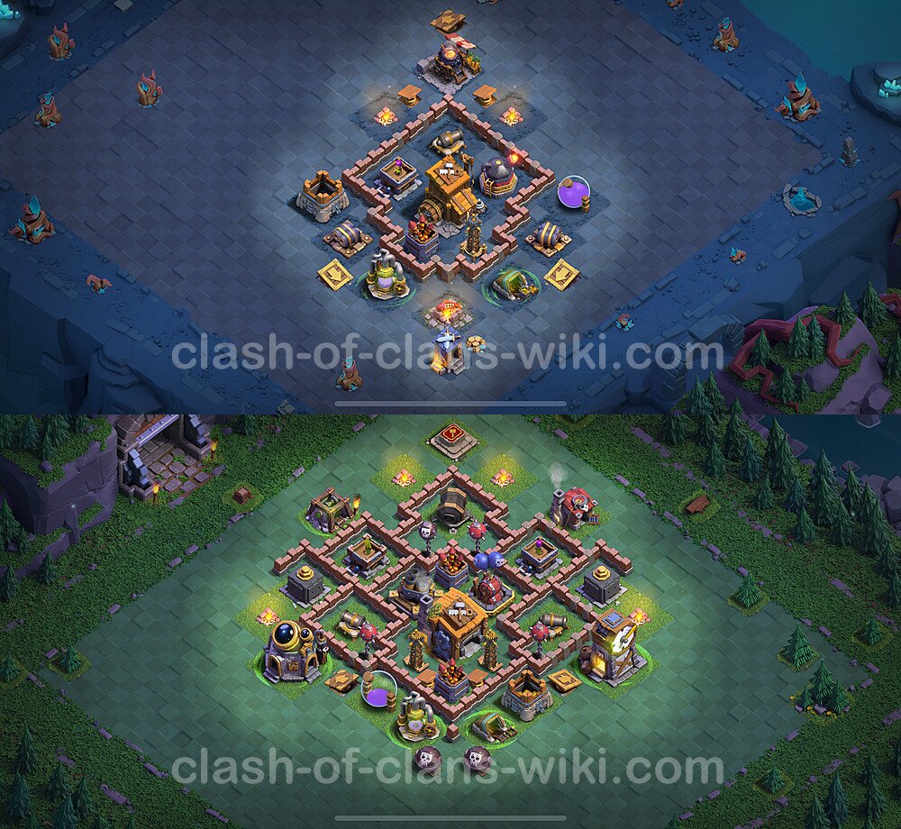 Base Sala del Costruttore livello 7 + Link - Anti 3 Stelle Disposizione Villaggio COC 2025, #176