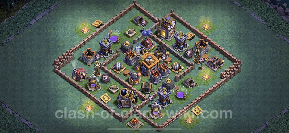 Diseño de aldea con Taller del Constructor nivel 7 Copiar - Perfecta COC Clash of Clans Base + Enlace, #18