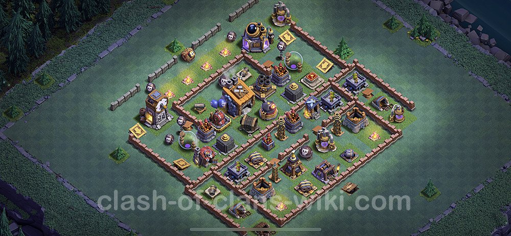 Diseño de aldea con Taller del Constructor nivel 8 Copiar - Perfecta COC Clash of Clans Base + Enlace, #11