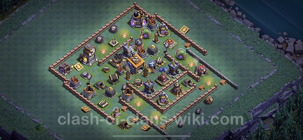 Diseño de aldea con Taller del Constructor nivel 8 Copiar - Perfecta COC Clash of Clans Base + Enlace, #12