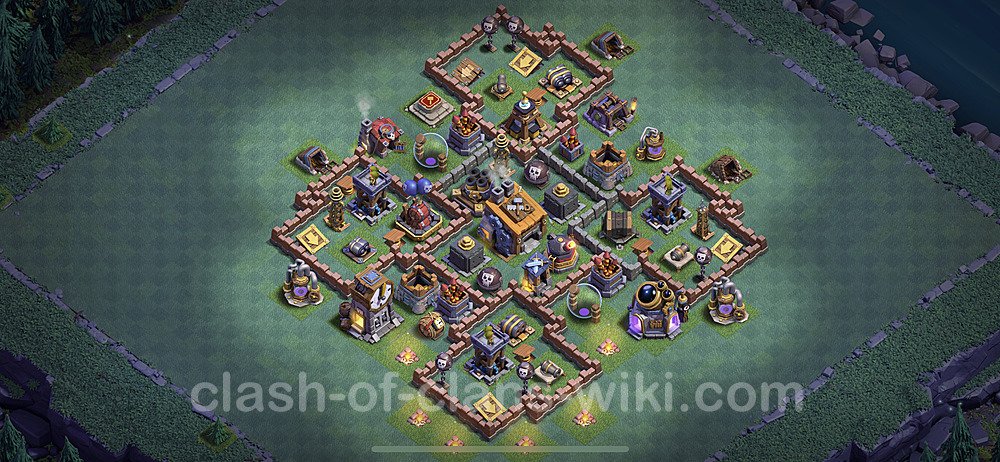 Best Builder Hall Level 8 Anti 3 Stars Base with Link - Copy Design - BH8, #14