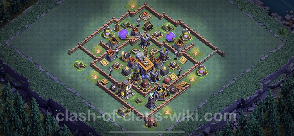 Diseño de aldea con Taller del Constructor nivel 8 Copiar - Perfecta COC Clash of Clans Base + Enlace, #42