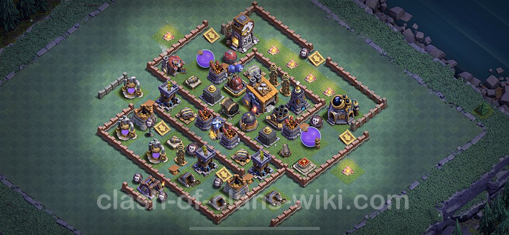 Gute Anti Alles Base Layout Meisterhütte Level 8 + Link - BH8 / MH8 Nachtdorf - COC Clash of Clans, #44