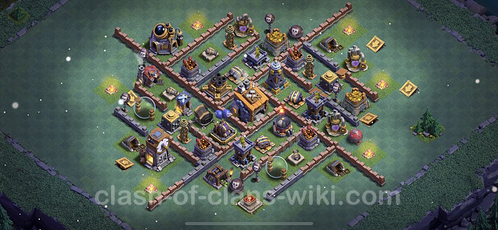 Diseño de aldea con Taller del Constructor nivel 8 Copiar - Perfecta COC Clash of Clans Base + Enlace, #52