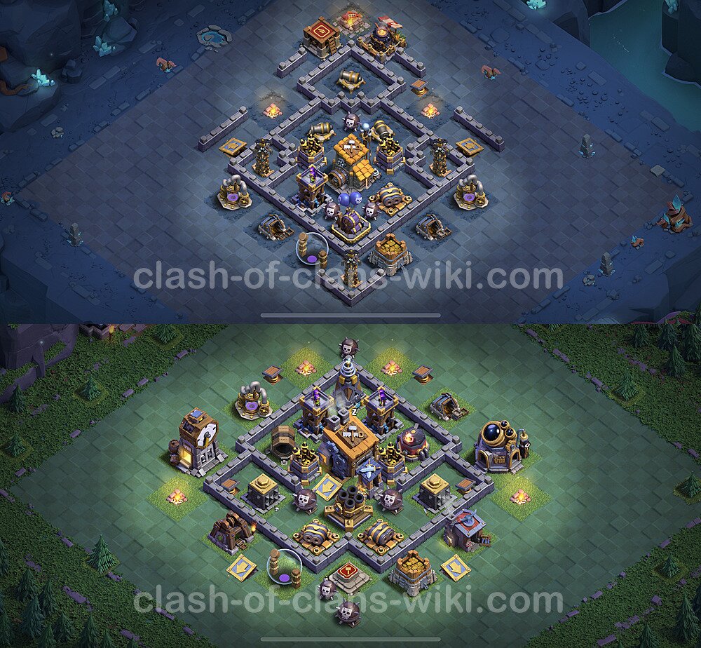 Best Builder Hall Level 8 Anti 3 Stars Base with Link - Copy Design 2023 - BH8, #54