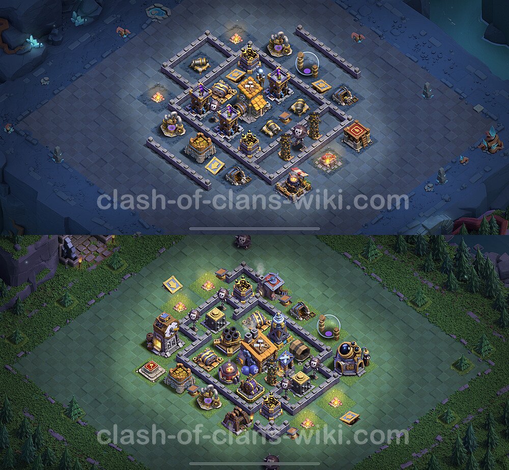 Best Builder Hall Level 8 Anti 2 Stars Base with Link - Copy Design 2023 - BH8, #55