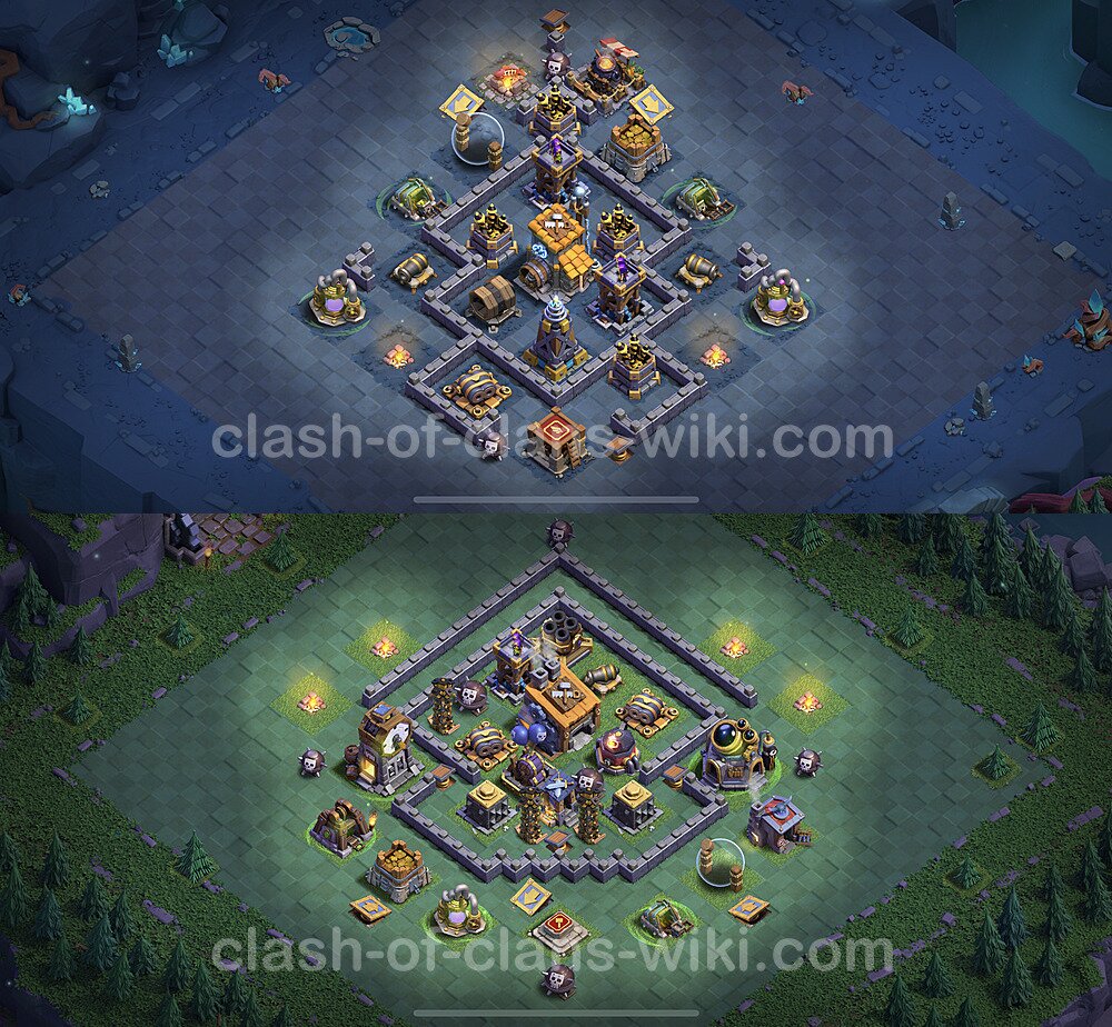 Best Builder Hall Level 8 Anti 3 Stars Base with Link - Copy Design 2023 - BH8, #57