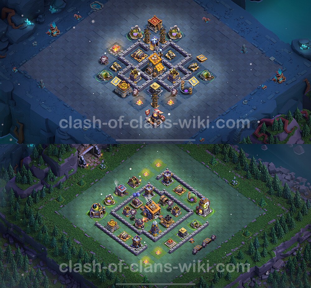 Best Builder Hall Level 8 Anti 2 Stars Base with Link - Copy Design 2024 - BH8, #63