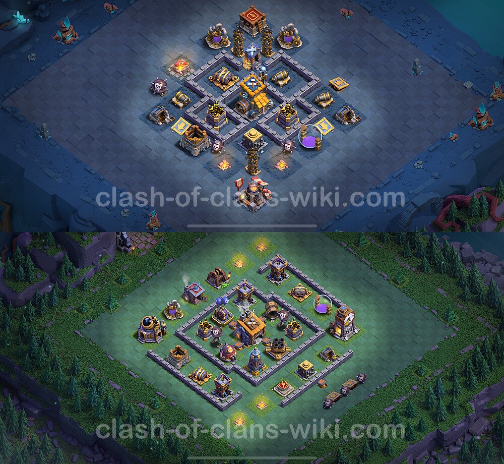 Best Builder Hall Level 8 Anti 2 Stars Base with Link - Copy Design 2025 - BH8, #63