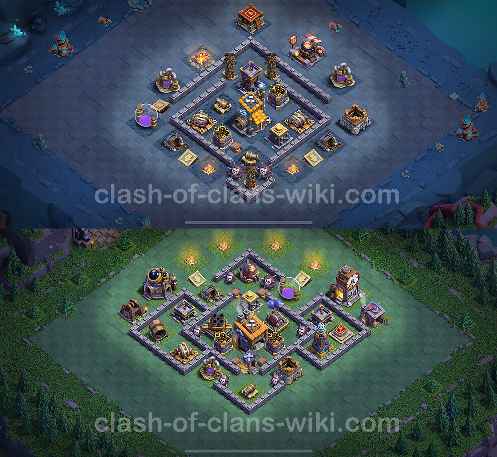 Best Builder Hall Level 8 Anti 2 Stars Base with Link - Copy Design 2025 - BH8, #64