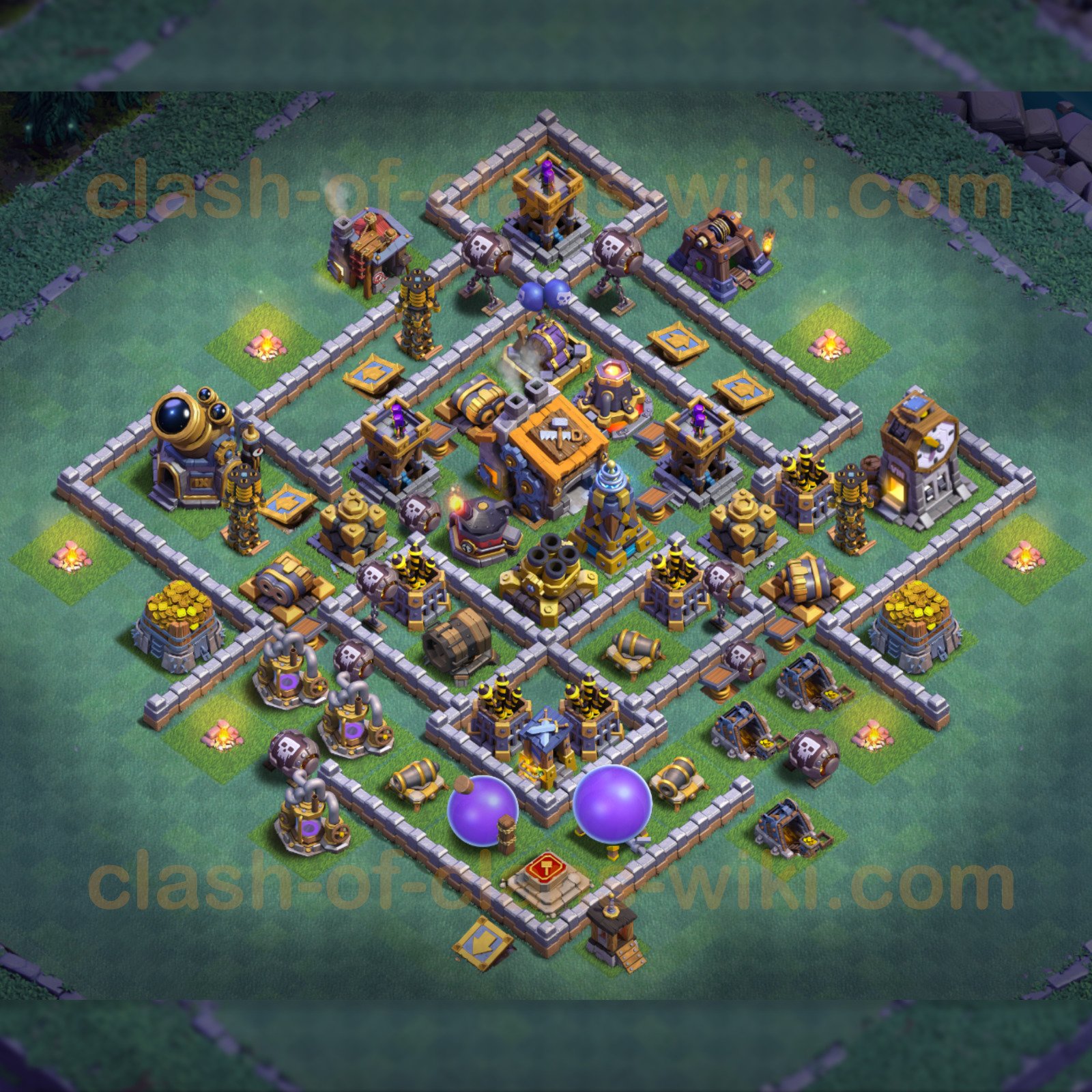 Best Builder Hall Level 9 Base Plan with Link - Clash of Clans - BH9 Copy, ...