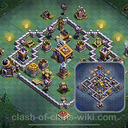 Diseño de aldea 2025 Anti Todo para Taller del Constructor nivel 9 Copiar - COC Base + Enlace, #144
