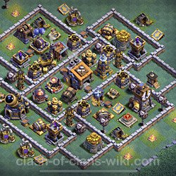 Best Builder Hall Level 9 Anti 2 Stars Base with Link - Copy Design - BH9, #23