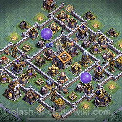 Best Builder Hall Level 9 Anti 2 Stars Base with Link - Copy Design - BH9, #44