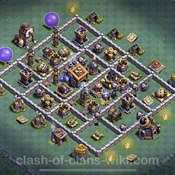 Best Builder Hall Level 9 Anti 3 Stars Base with Link - Copy Design - BH9, #50