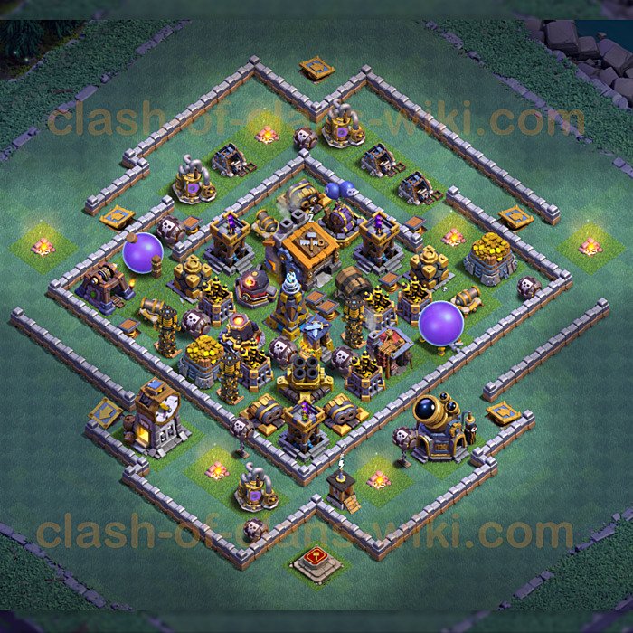 One of the Best Base Layouts Builder Hall 9 - Anti 2 Stars 