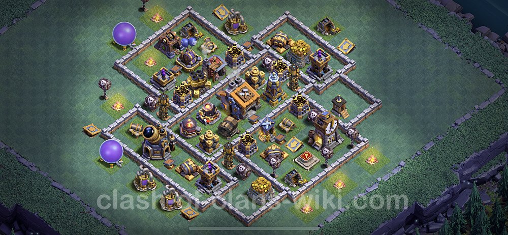 Best Builder Hall Level 9 Anti 2 Stars Base with Link - Copy Design - BH9, #23