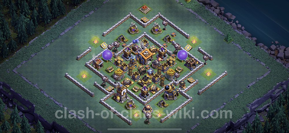 Unbeatable Builder Hall Level 9 Base with Link - Copy Design - BH9, #25