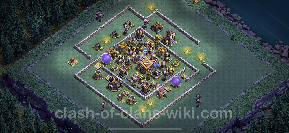 Best Builder Hall Level 9 Anti 3 Stars Base with Link - Copy Design - BH9, #26