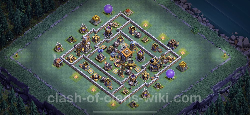Best Builder Hall Level 9 Anti 2 Stars Base with Link - Copy Design - BH9, #28