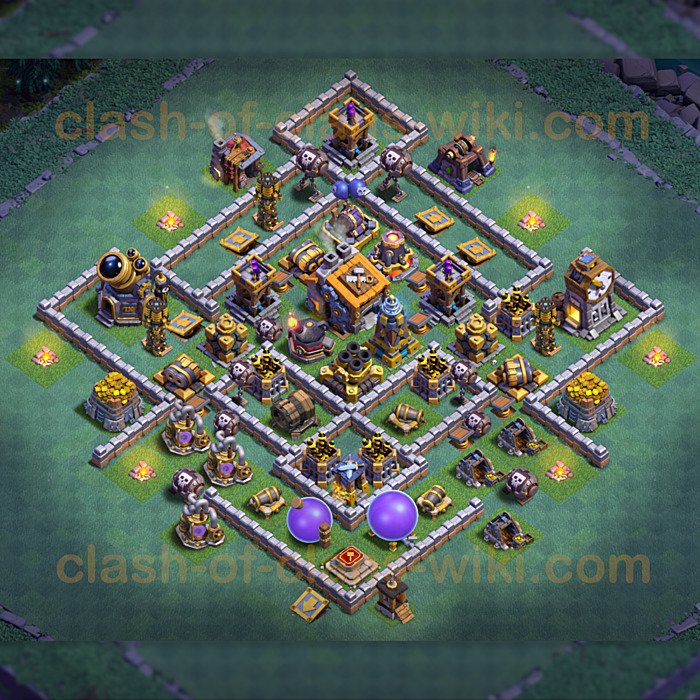 Builder Hall Level 9 Base Layout For Clash Of Clans.