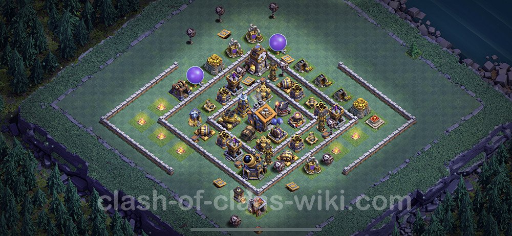 Best Builder Hall Level 9 Anti 3 Stars Base with Link - Copy Design - BH9, #30