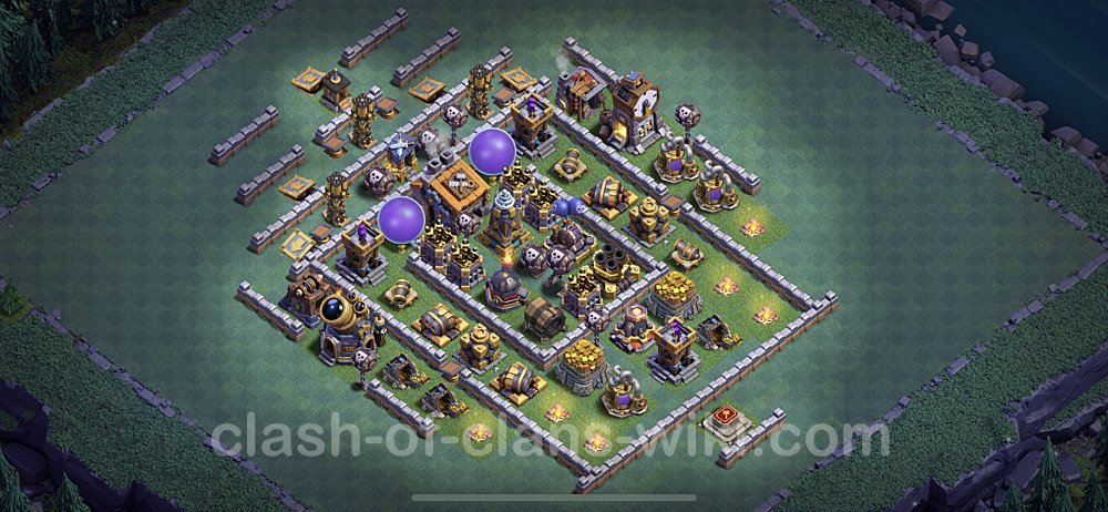 Best Builder Hall Level 9 Anti Everything Base with Link - Copy Design - BH9, #33