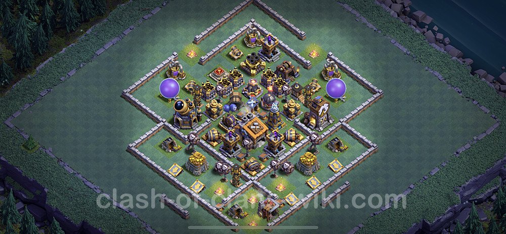 Best Builder Hall Level 9 Anti 2 Stars Base with Link - Copy Design - BH9, #34