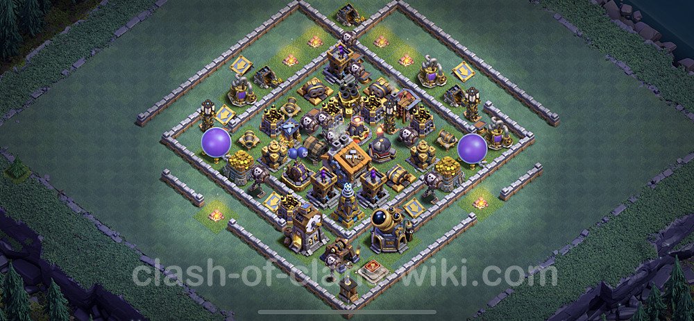 Best Builder Hall Level 9 Anti 2 Stars Base with Link - Copy Design - BH9, #35