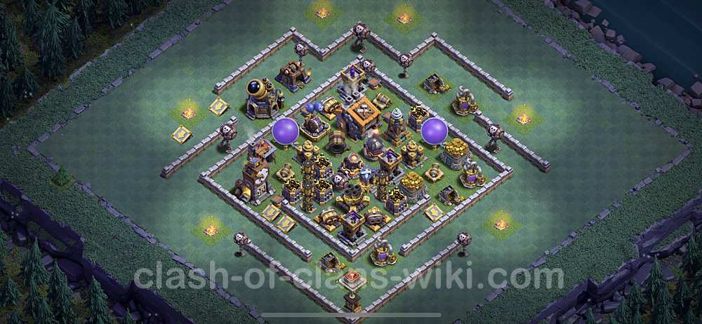Best Builder Hall Level 9 Anti 3 Stars Base with Link - Copy Design - BH9, #37