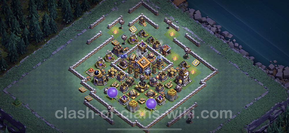 Unbeatable Builder Hall Level 9 Base with Link - Copy Design - BH9, #38