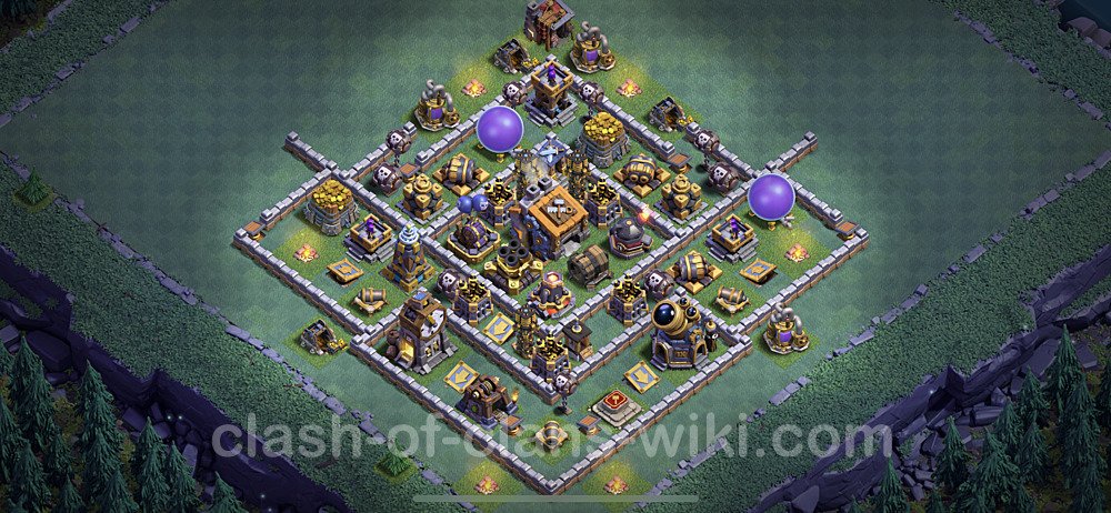 Best Builder Hall Level 9 Anti 3 Stars Base with Link - Copy Design - BH9, #43
