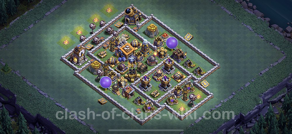 Diseño de aldea con Taller del Constructor nivel 9 Copiar - Perfecta COC Clash of Clans Base + Enlace, #47