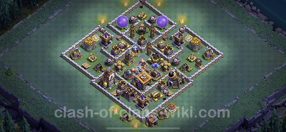 Best Builder Hall Level 9 Anti Everything Base with Link - Copy Design - BH9, #48