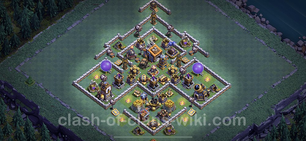 Best Builder Hall Level 9 Anti 3 Stars Base with Link - Copy Design - BH9, #57
