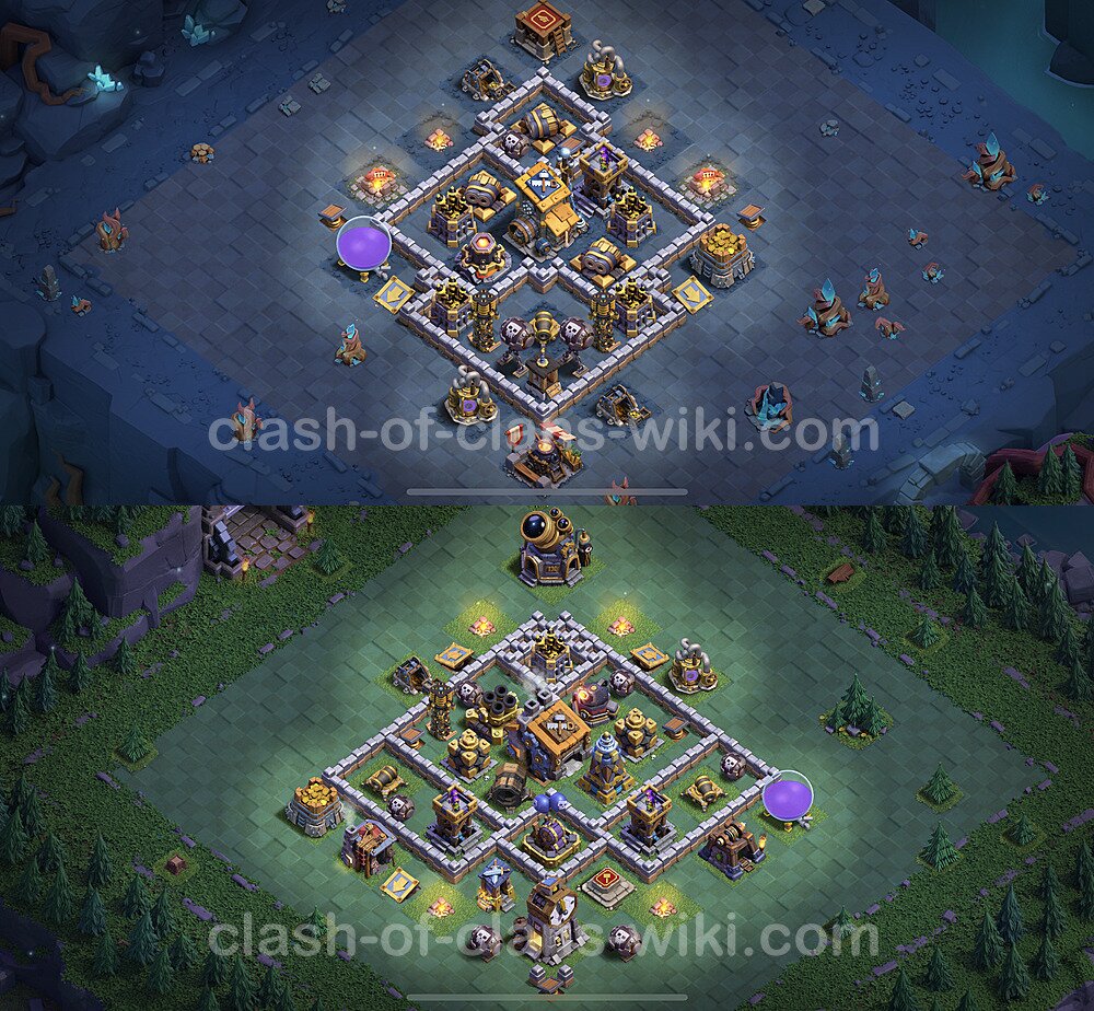 Best Builder Hall Level 9 Anti 2 Stars Base with Link - Copy Design 2023 - BH9, #63