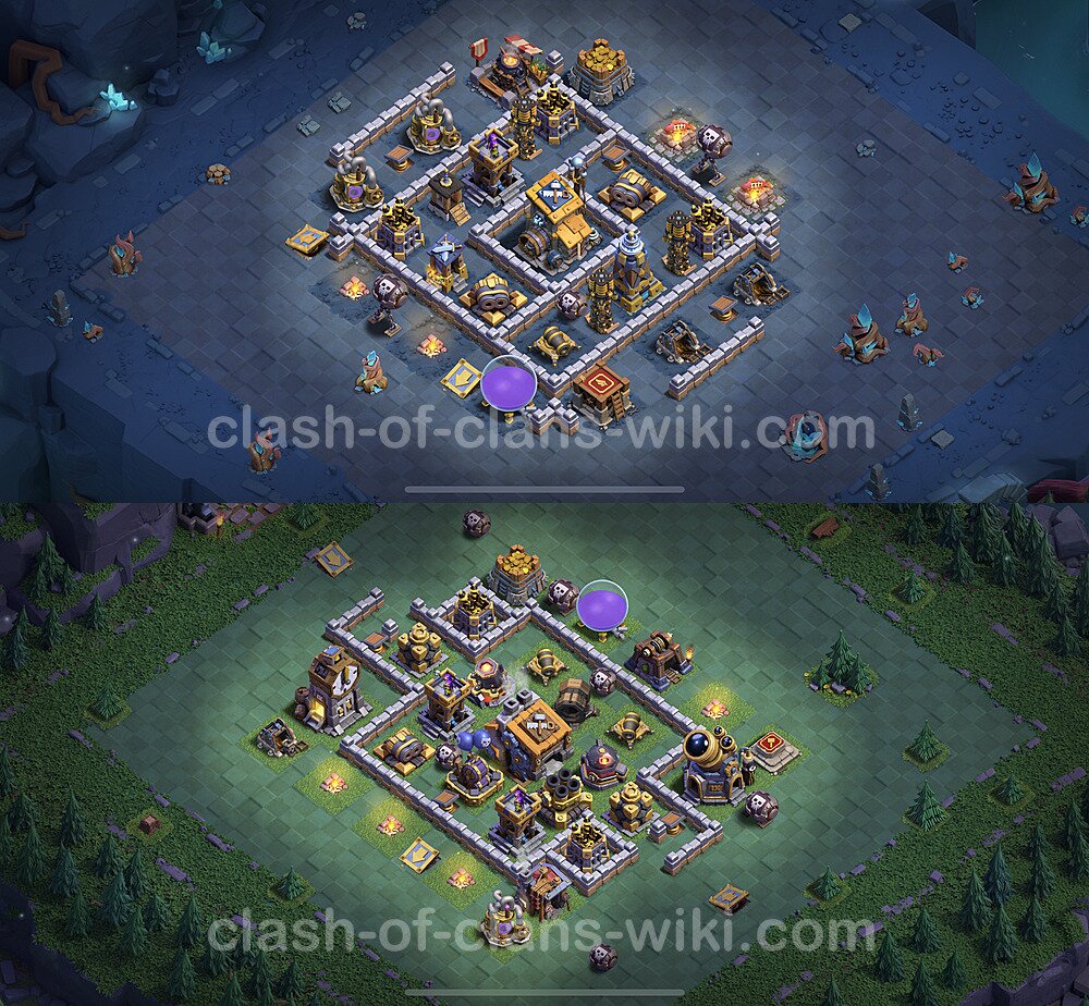 Best Builder Hall Level 9 Anti 3 Stars Base with Link - Copy Design 2023 - BH9, #64