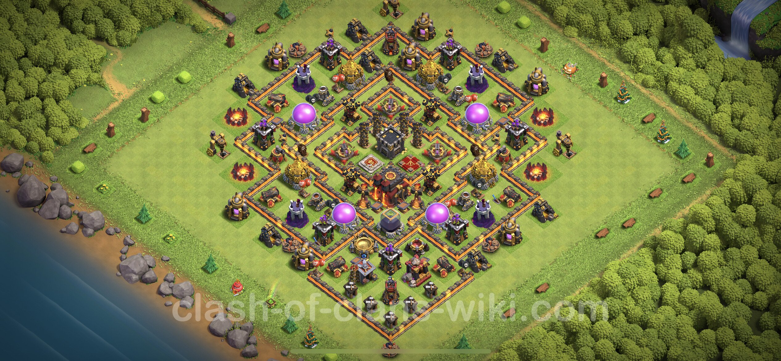 Best Anti 3 Stars Base Th10 With Link Hybrid Town Hall Level 10 Base Copy 242